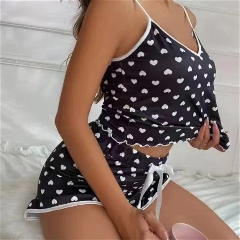 Pyjama d’Été Grande Taille Femme – Débardeur et Short