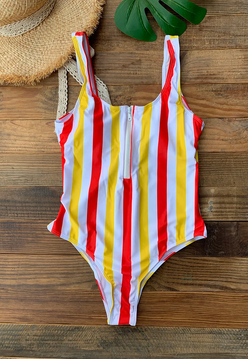 Maillot de Bain 1 Pièce Femme – Zip et Dos Nu