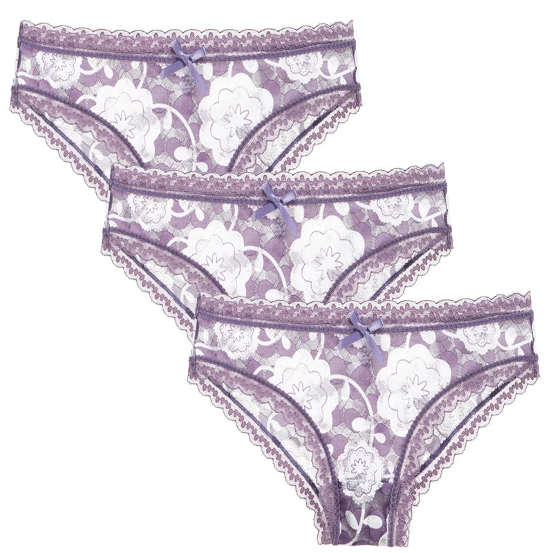 Lot de 3 Culottes Femme – Motifs Floraux