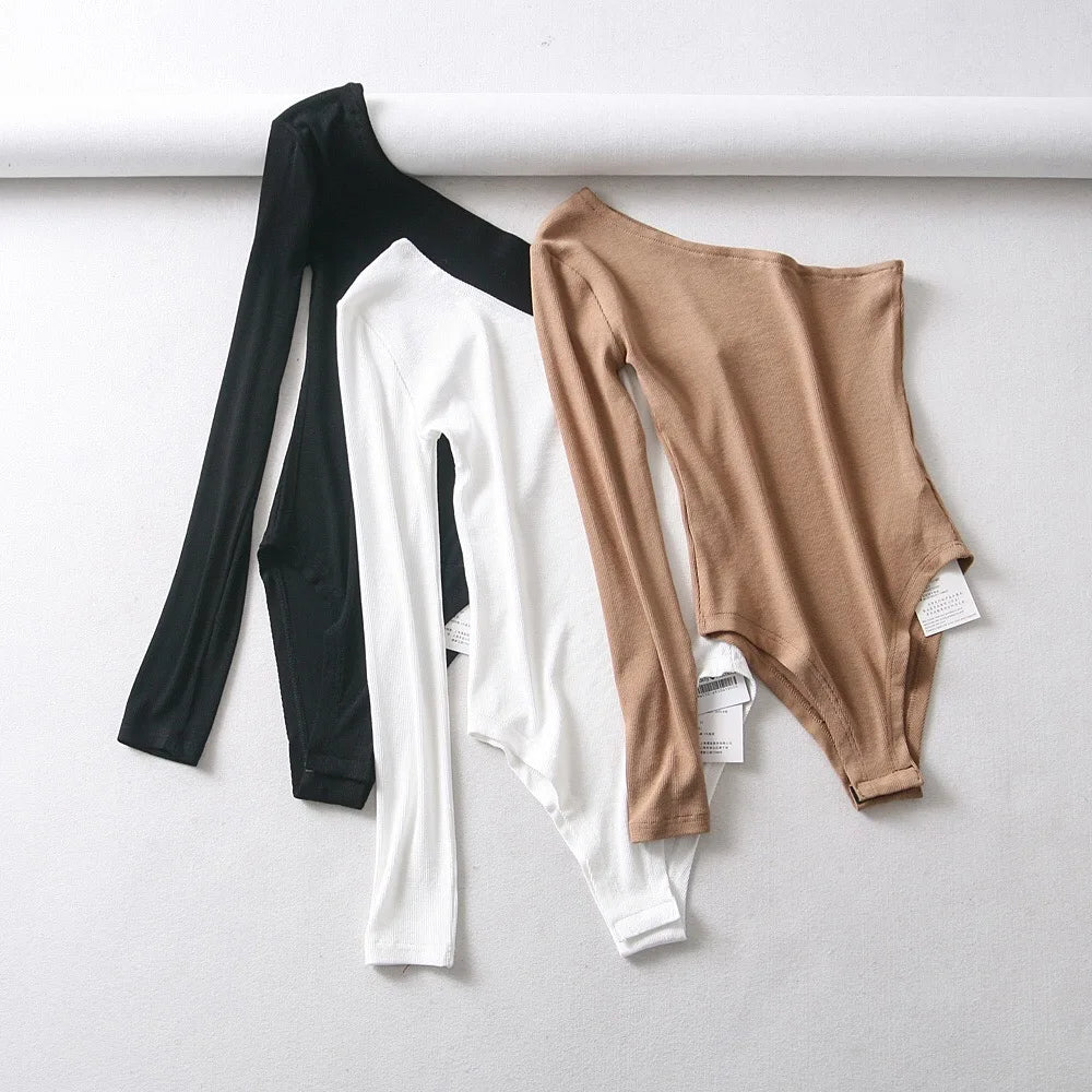 Body Asymétrique Femme – Une Manche Longue