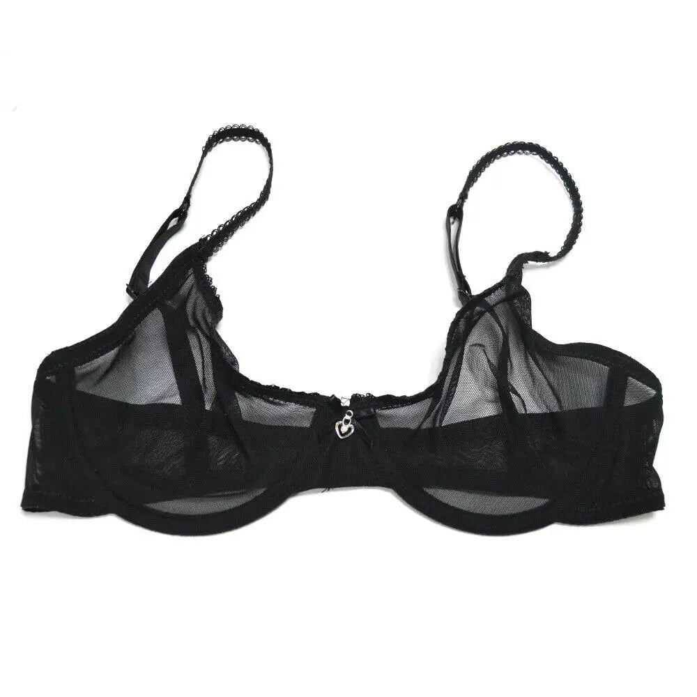 Lingerie en maille transparente à armatures