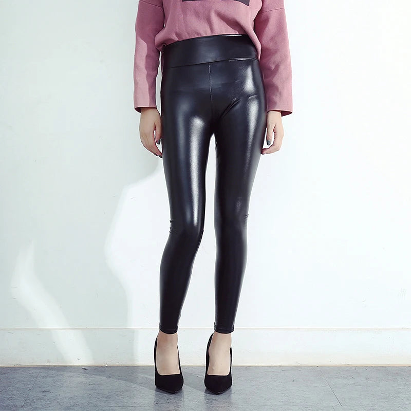 Legging Femme – Effet Cuir PU