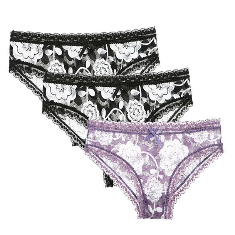 Lot de 3 Culottes Femme – Motifs Floraux