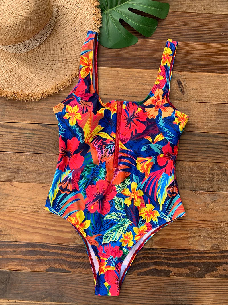 Maillot de Bain 1 Pièce Femme – Zip et Dos Nu