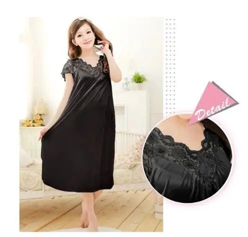 Chemise de Nuit Grande Taille Femme – Tissu Soyeux