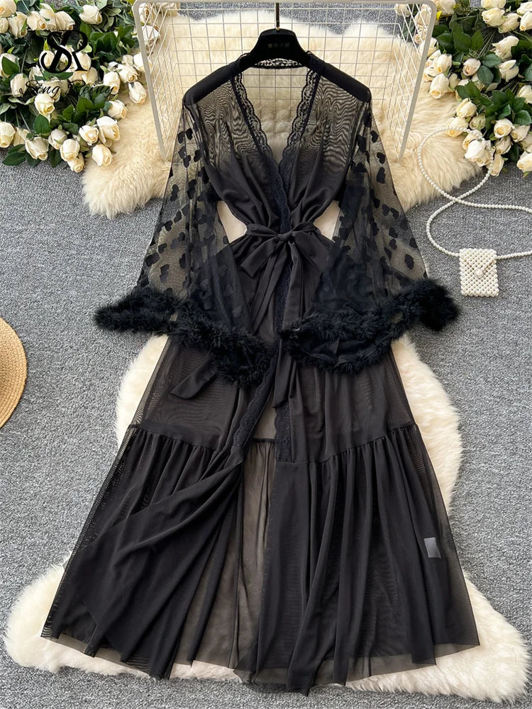 Robe Cardigan Femme – Élégante et Transparente