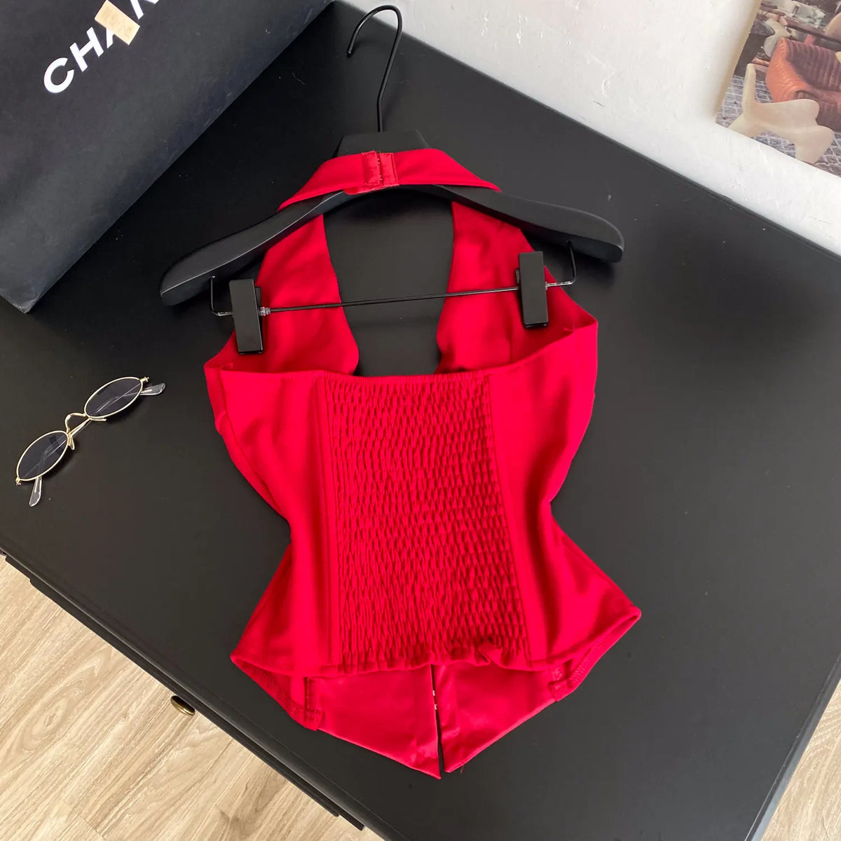 Débardeur Corset Satin Femme – Col Halter