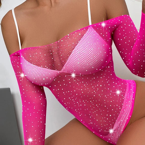 Body Festival Femme – Maille Brillante et Dos Nu