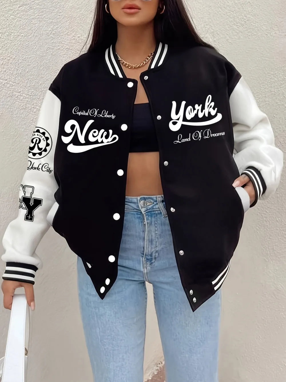 Veste Baseball Femme – Style Teddy Universitaire