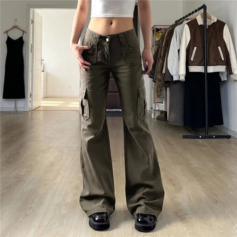 Jean Marron Droit Taille Basse – Style Urbain