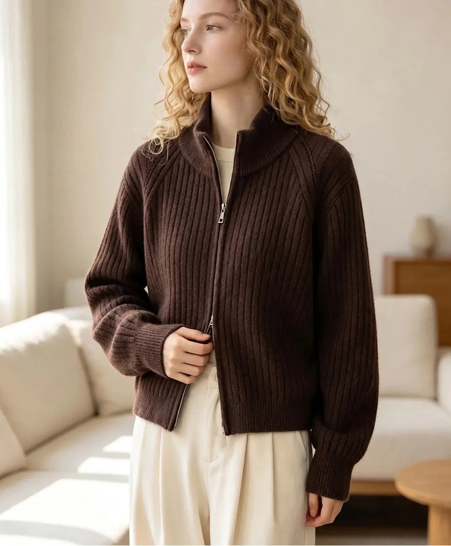 Cardigan Femme – Fermeture Zippée