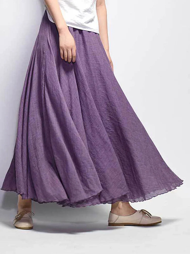 Jupe Longue Femme en Lin – Taille Haute