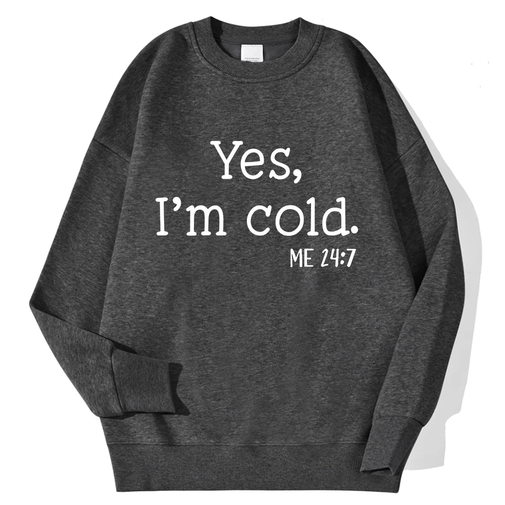 Sweat « Oui, j’ai froid » Polaire Oversize – Confort & Humour pour Femmes