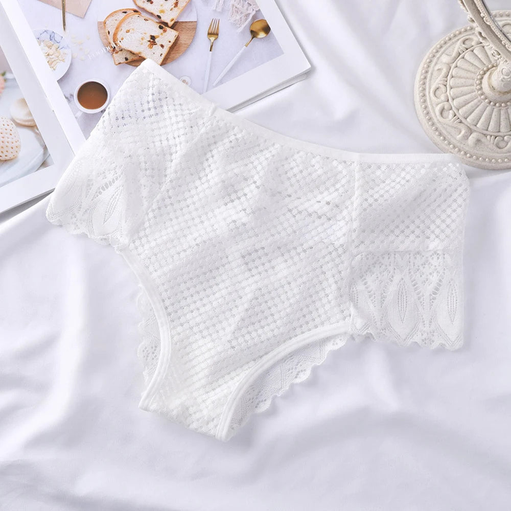 Culotte Taille Haute Femme – Résille et Bord Festonné