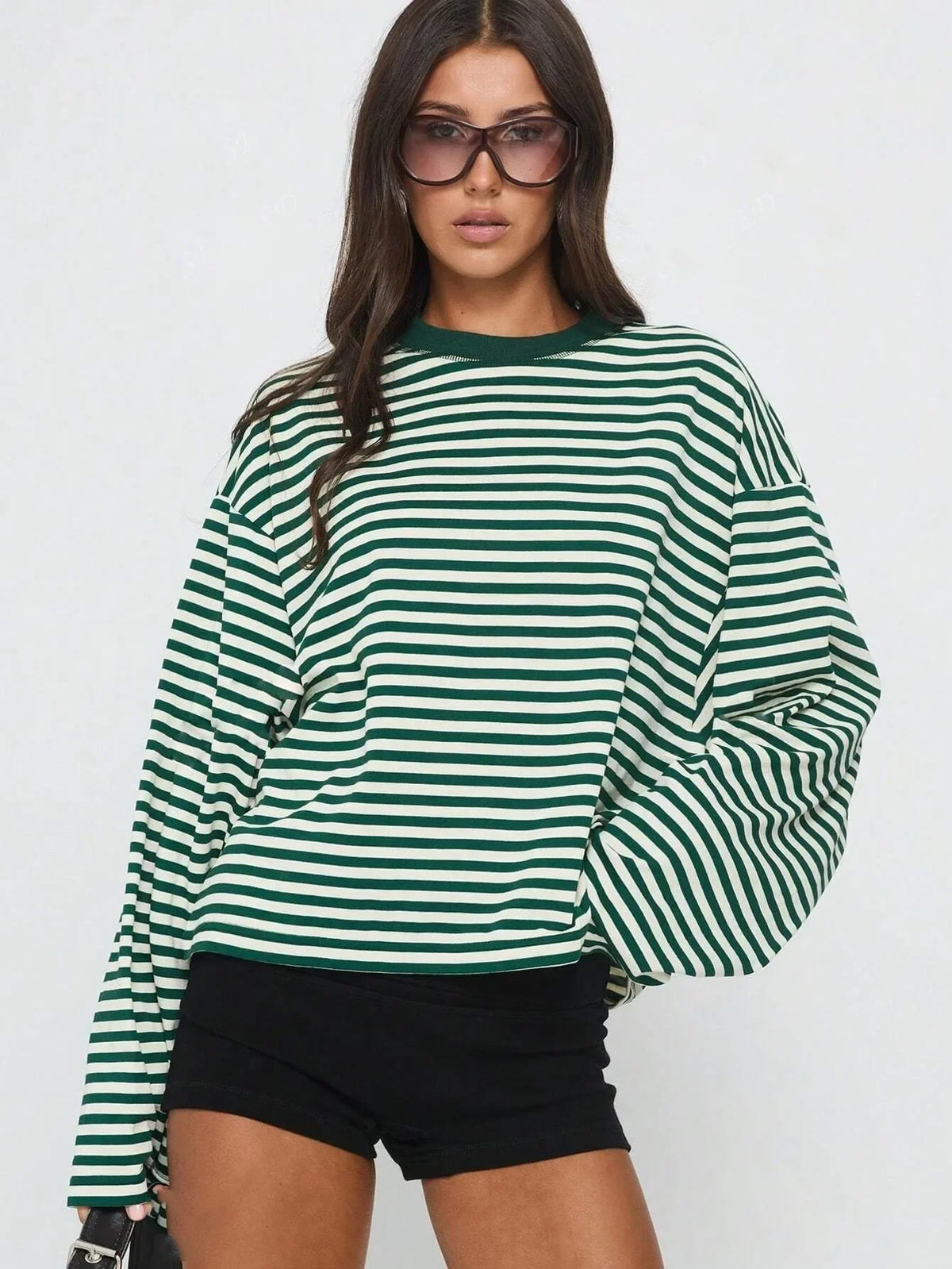 T-shirt Rayé Femme – Manches Longues et Couleurs Contrastées