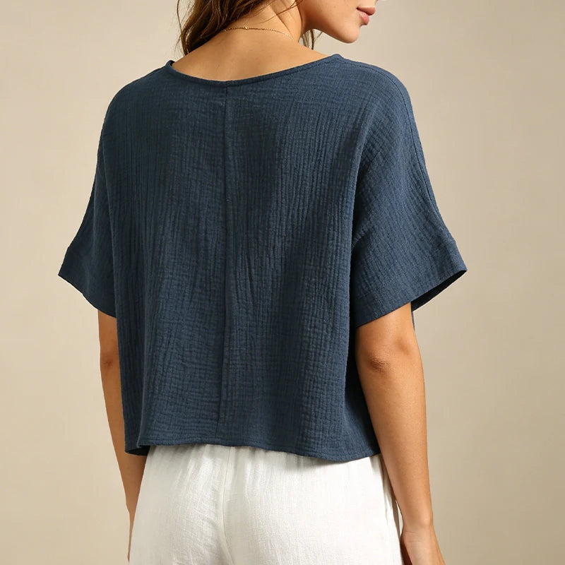T-Shirt Chic Femme – Mousseline de Coton