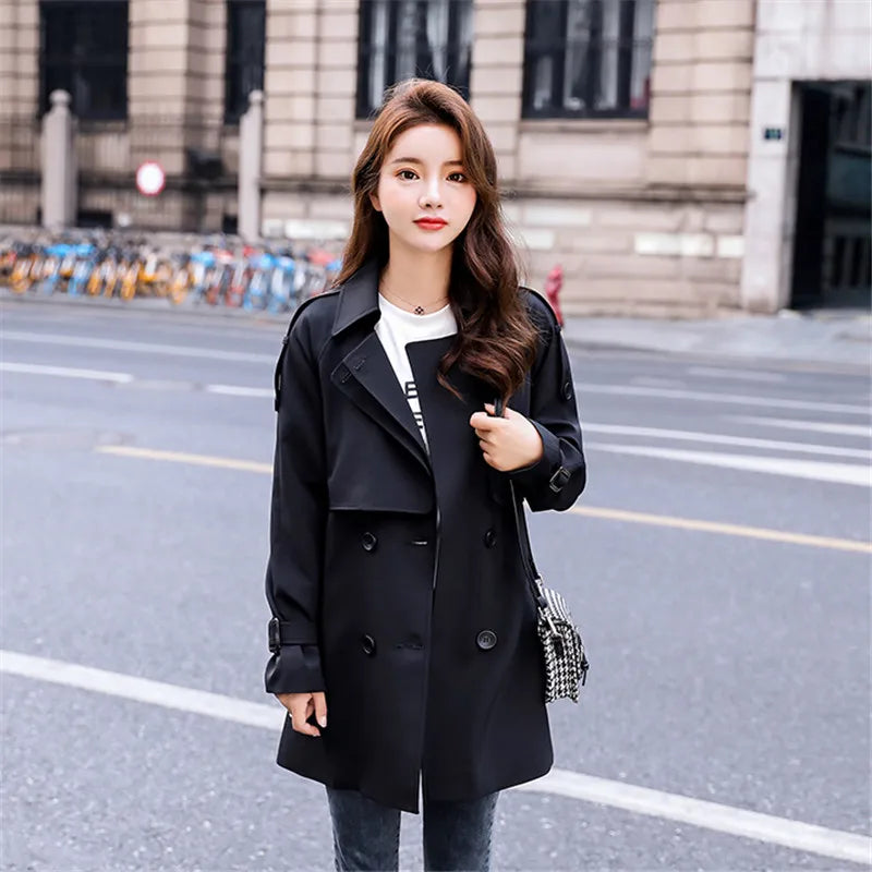 Trench-coat femme kaki classique avec ceinture