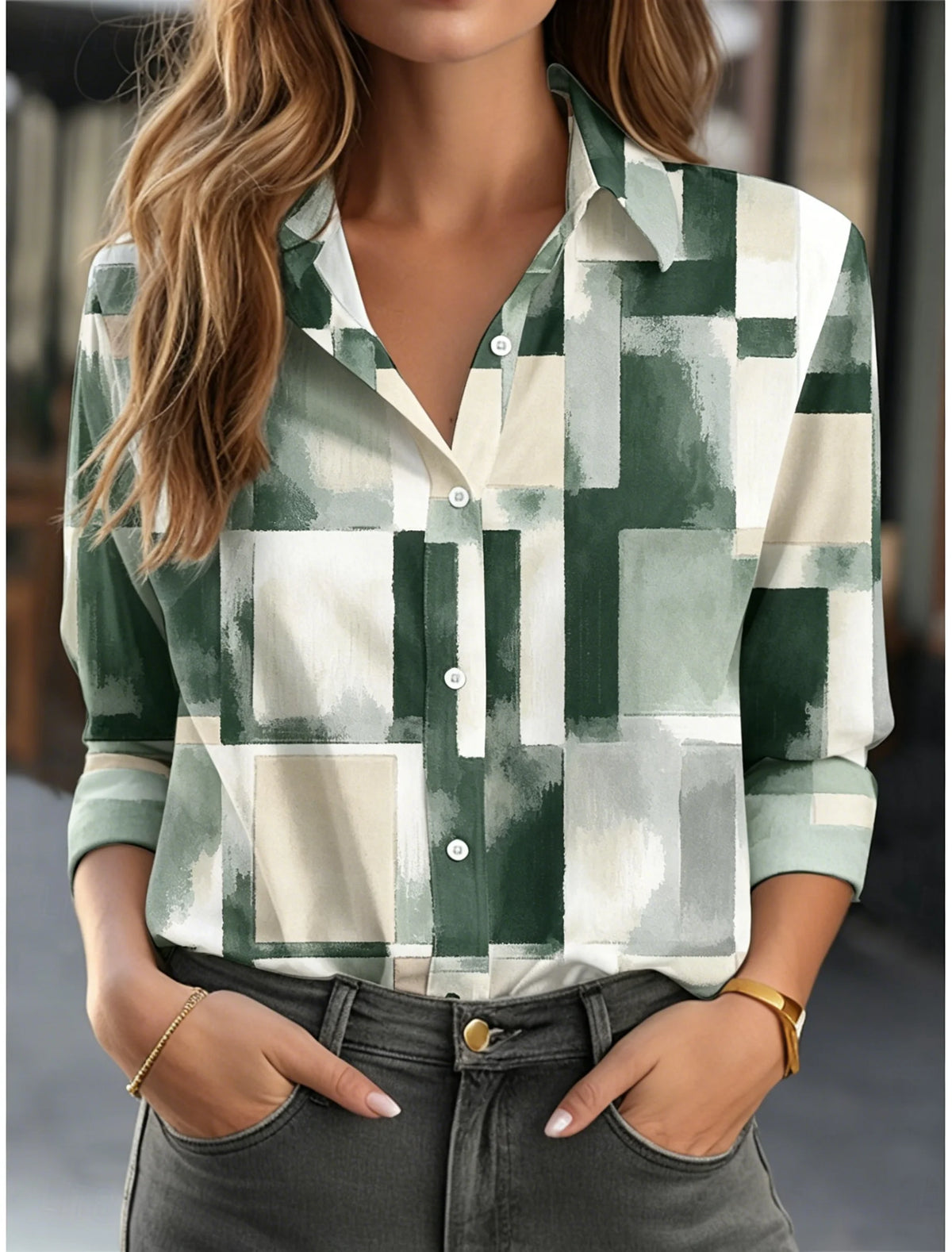 Chemise Femme à Revers – Manches Longues