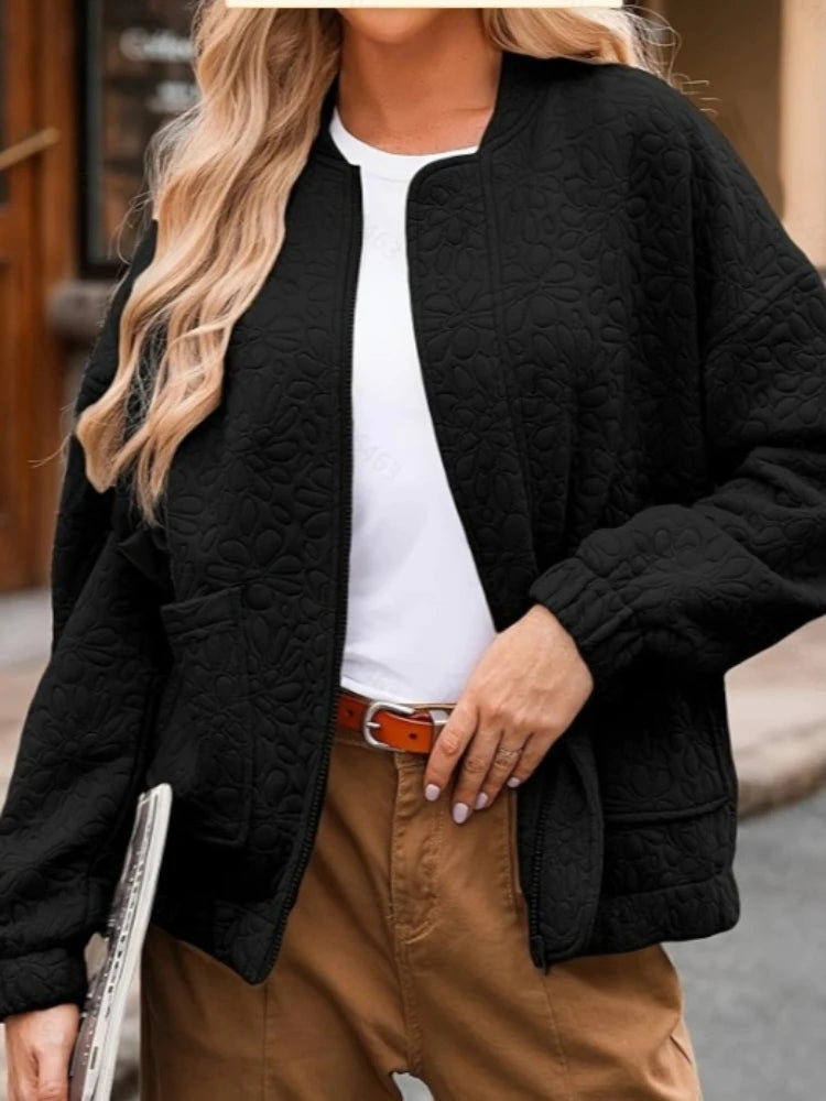 Veste Zippée Femme – Col Rond