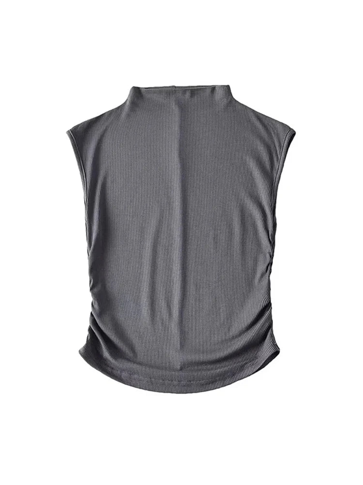Débardeur Col Roulé Femme – Coupe Courte