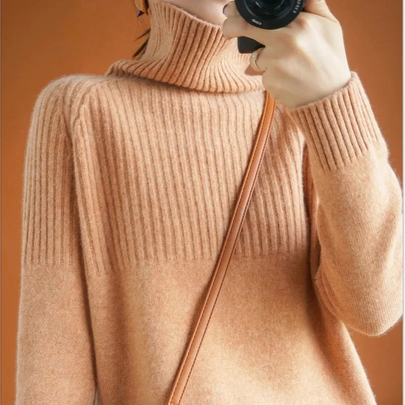 Pull Ample Femme – Maille et Col Roulé