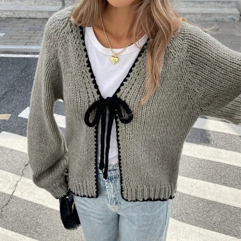 Pull Rétro Femme – Maille aux Couleurs Contrastées
