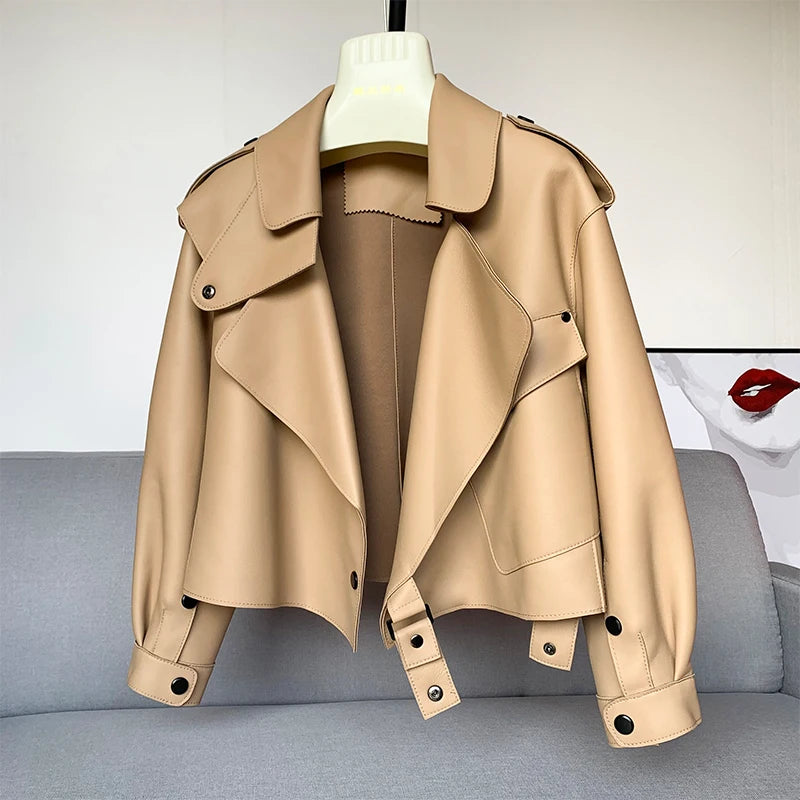 Manteau Femme – Peau de Mouton et Cuir Véritable
