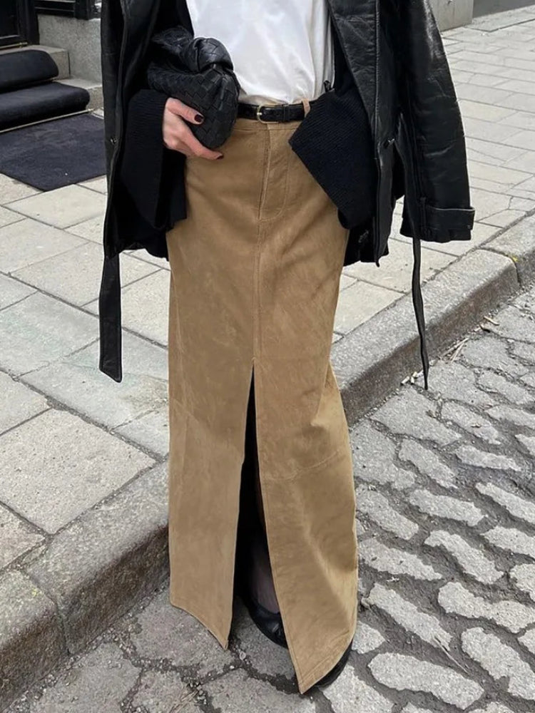 Jupe Droite Rétro Femme – Taille Haute et Poches