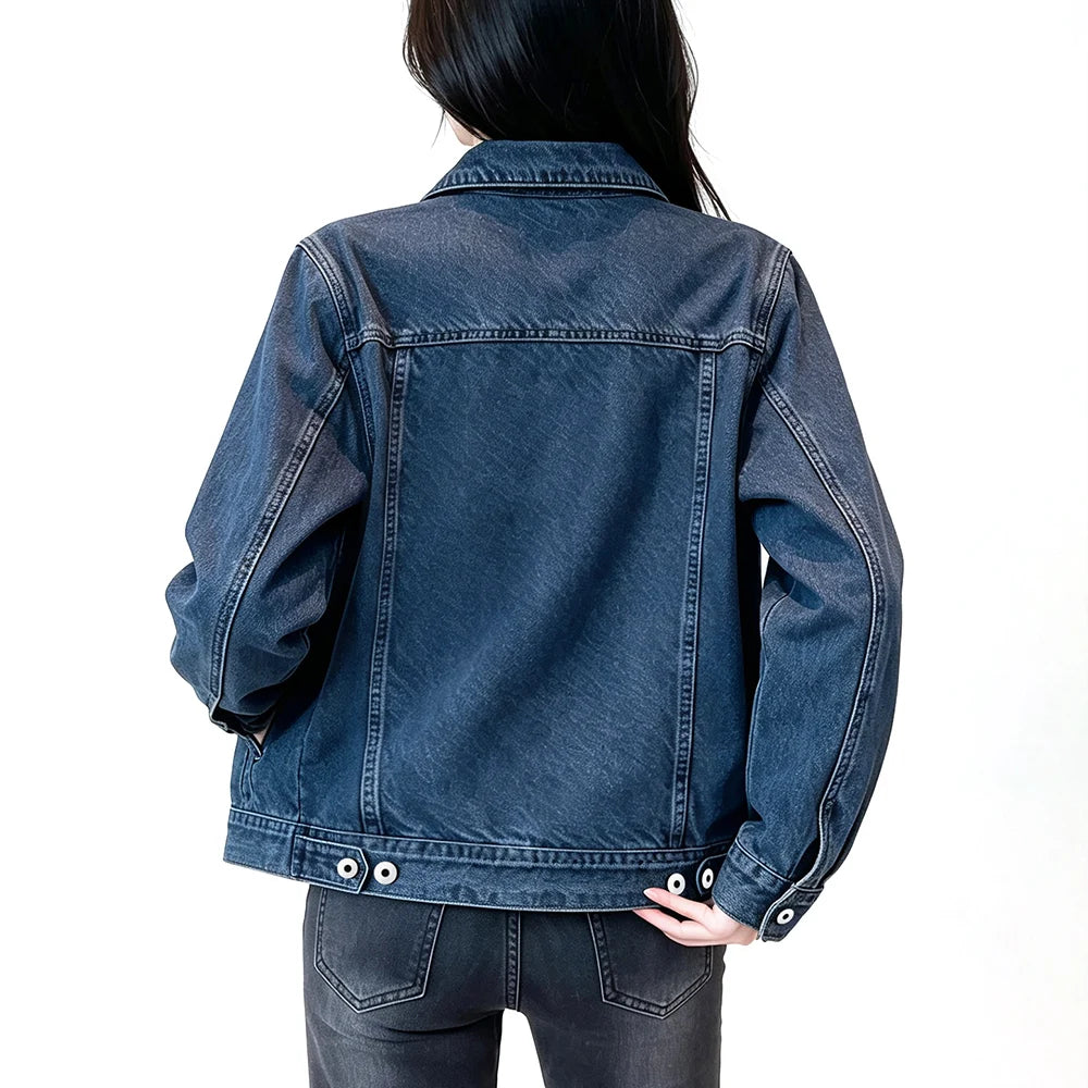 Veste en Jean Bleu Femme – Classique Boutonnée