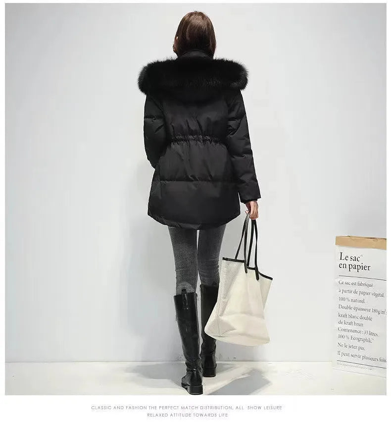 Parka Femme – Doublure Effet Fourrure et Coton Matelassé