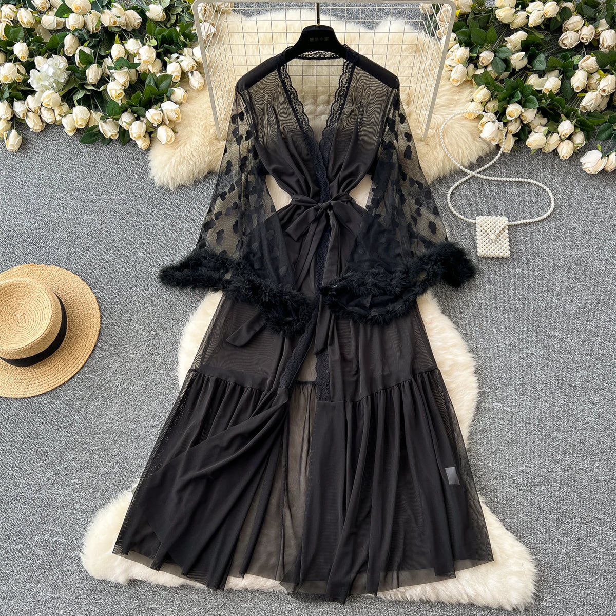 Robe Cardigan Femme – Élégante et Transparente