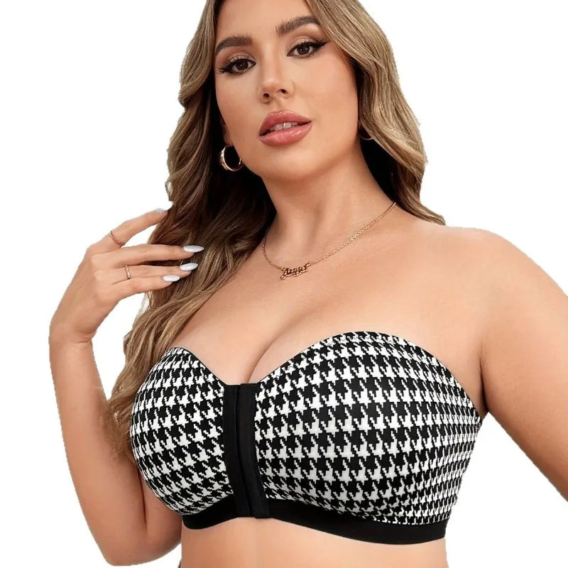 Soutien-Gorge Push-Up Femme – Motif Pied-de-Poule