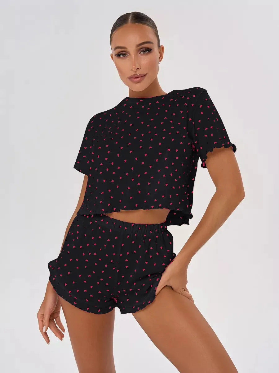 Pyjama d’Été Femme – Imprimé Cœurs