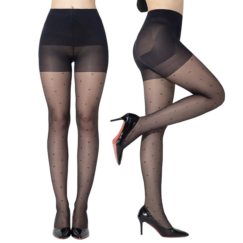 Collants Transparents Femme – Imprimé Pois