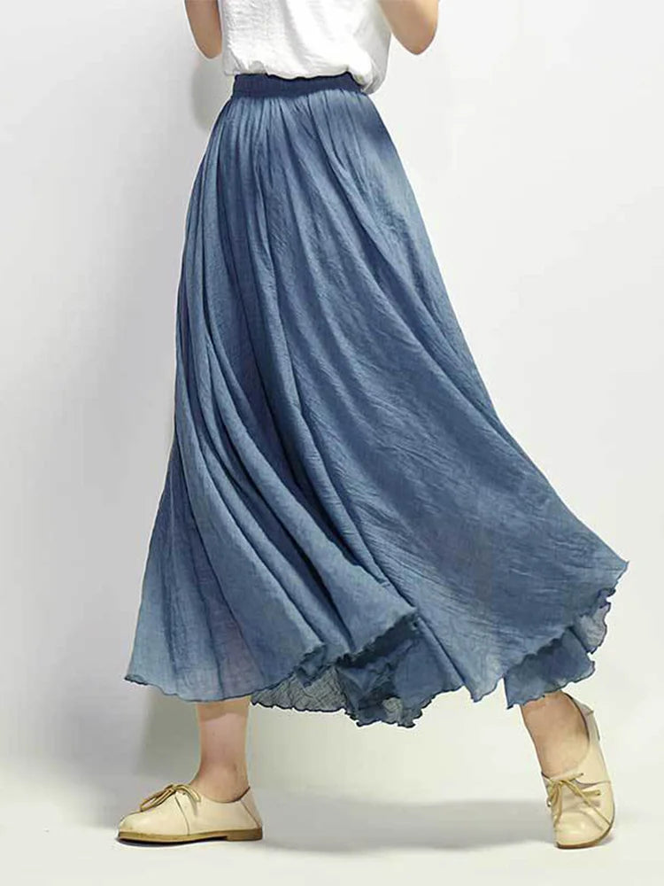 Jupe Longue Femme en Lin – Taille Haute