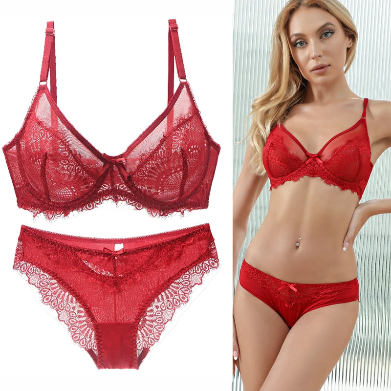 Ensemble Lingerie en Dentelle Femme – Soutien-Gorge et Culotte
