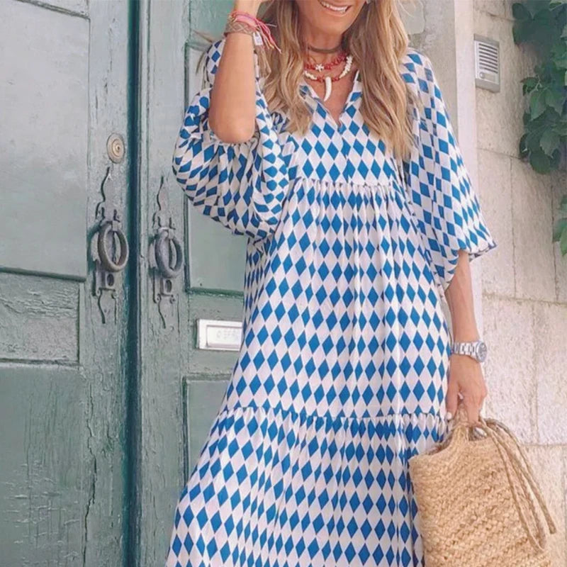 Robe Longue Femme – Manches Bouffantes
