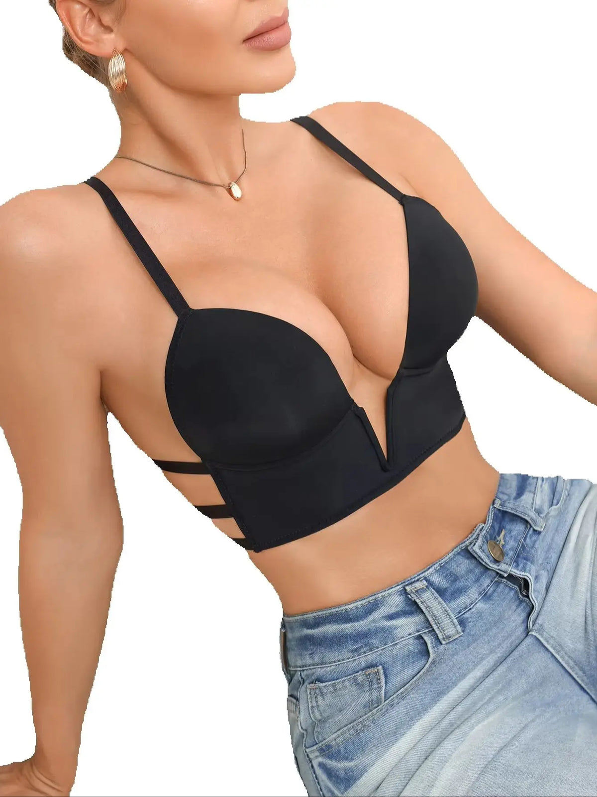Soutien-Gorge Push-Up Femme – Plongeant et Sans Couture