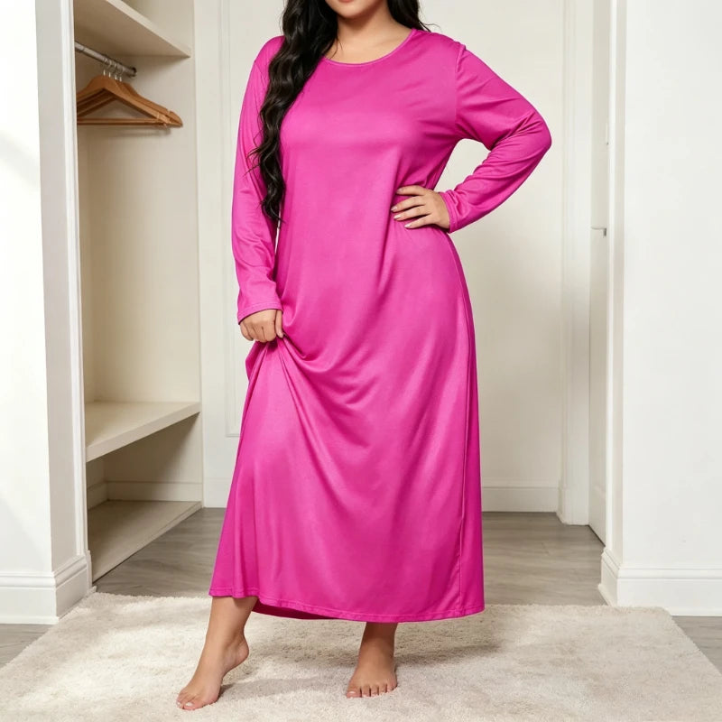 Robe de Nuit Grande Taille Femme – Coupe Ample et Manches Longues