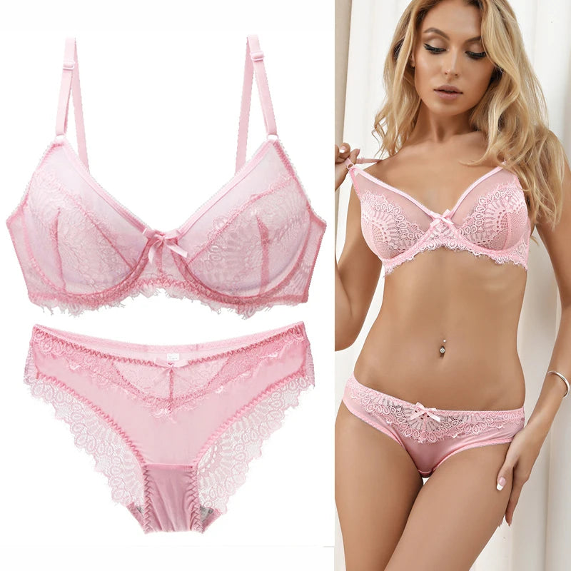 Ensemble Lingerie en Dentelle Femme – Soutien-Gorge et Culotte