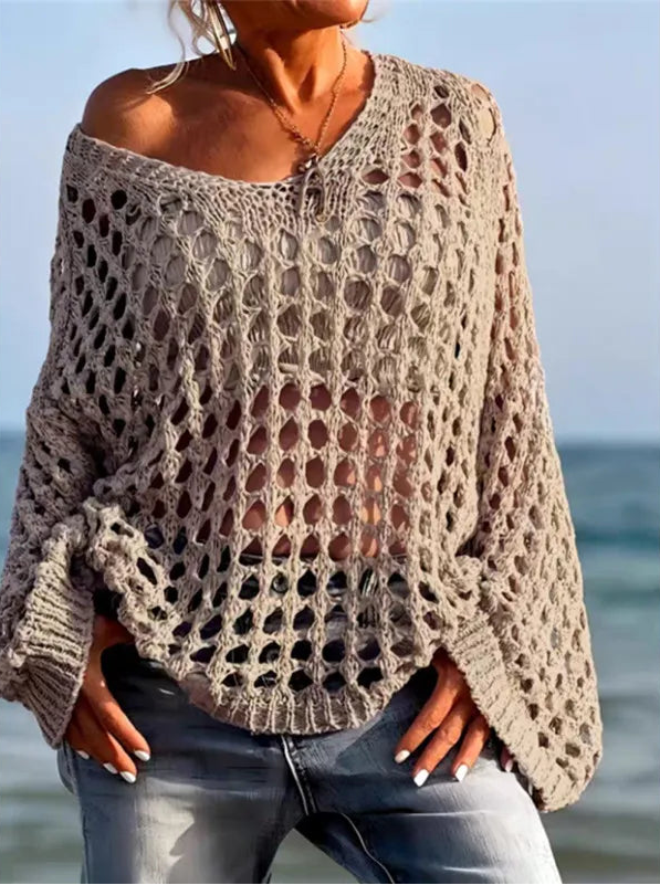 Pull de Plage Ajouré Femme – Maille Légère