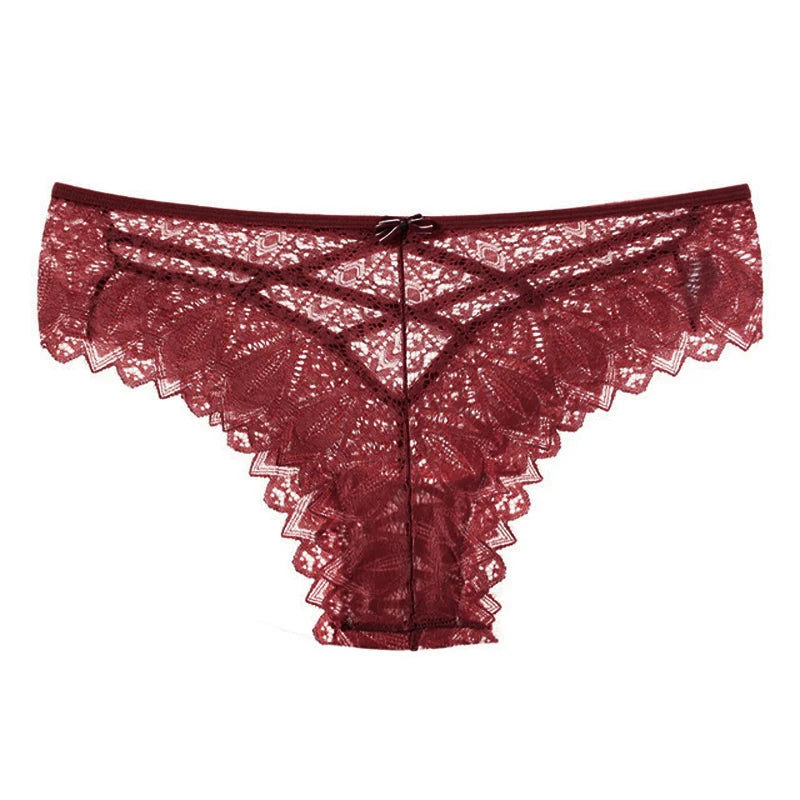 Culotte Dentelle Femme – Taille Basse et Bandes Croisées