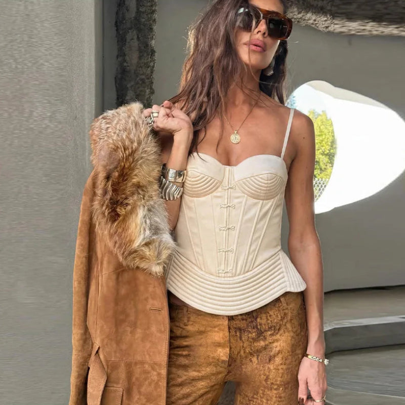 Débardeur Corset Femme – Satin Élégant