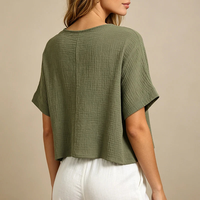T-Shirt Chic Femme – Mousseline de Coton