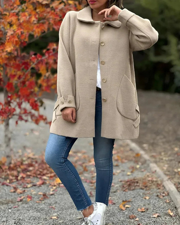 Manteau Long Femme – Laine Mélangée
