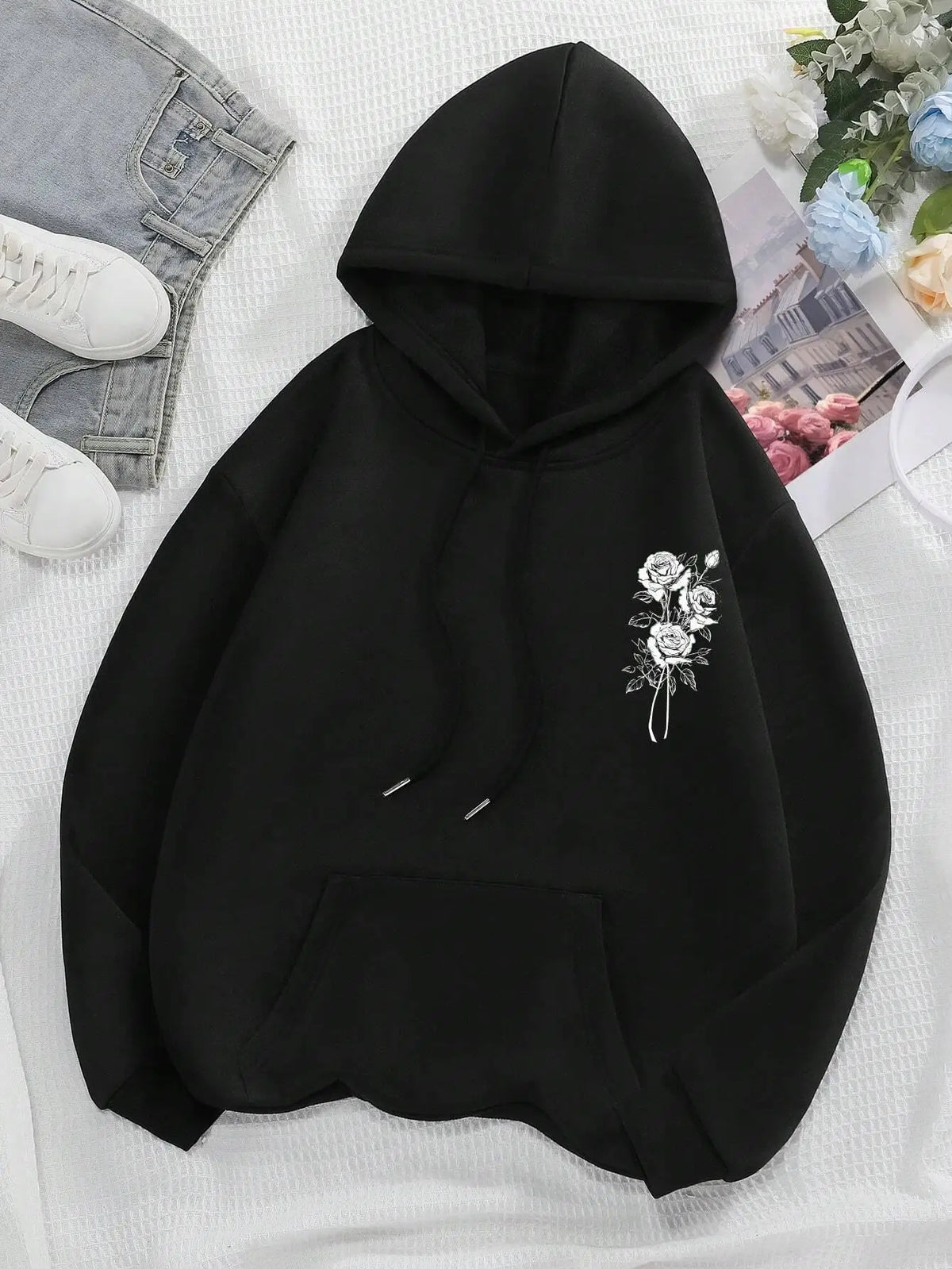 Sweat à Capuche Polaire Femme – Look Rétro et Confort