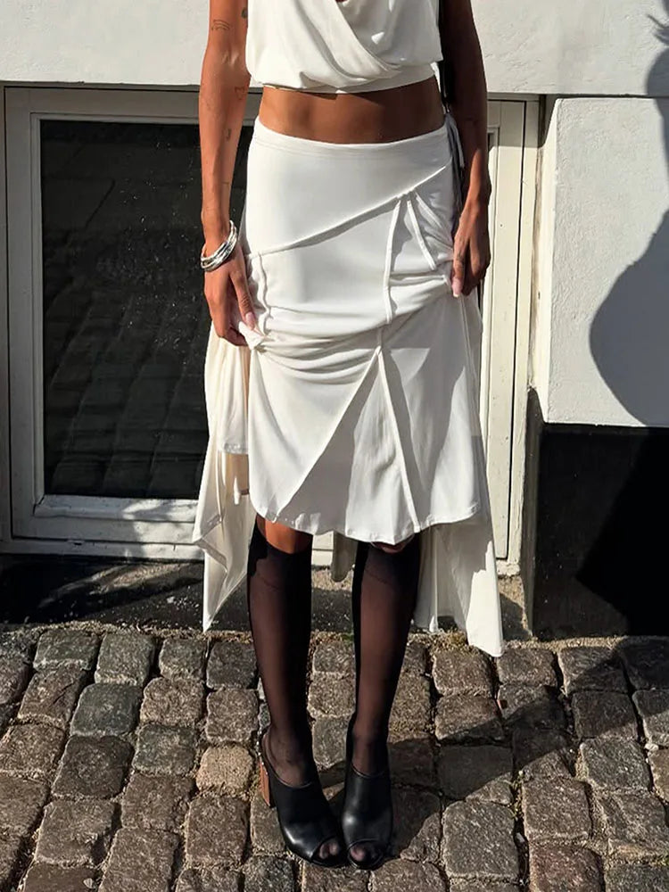 Jupe Asymétrique Femme – Laçage Décontracté