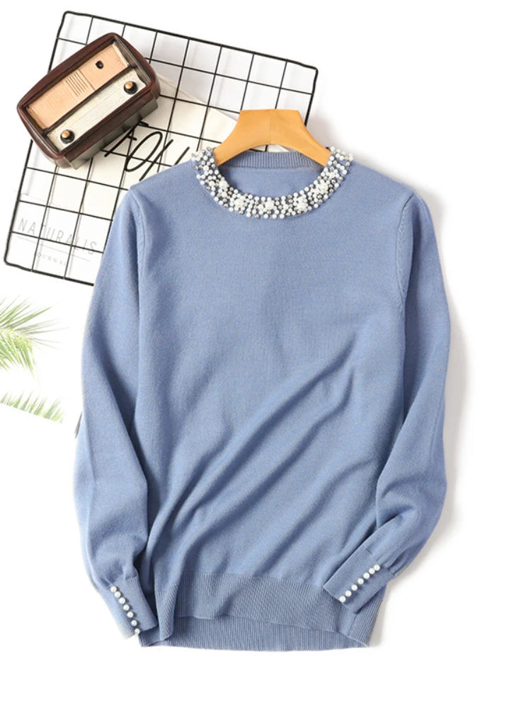 Pull Bicolore en Maille Femme – Manches Longues