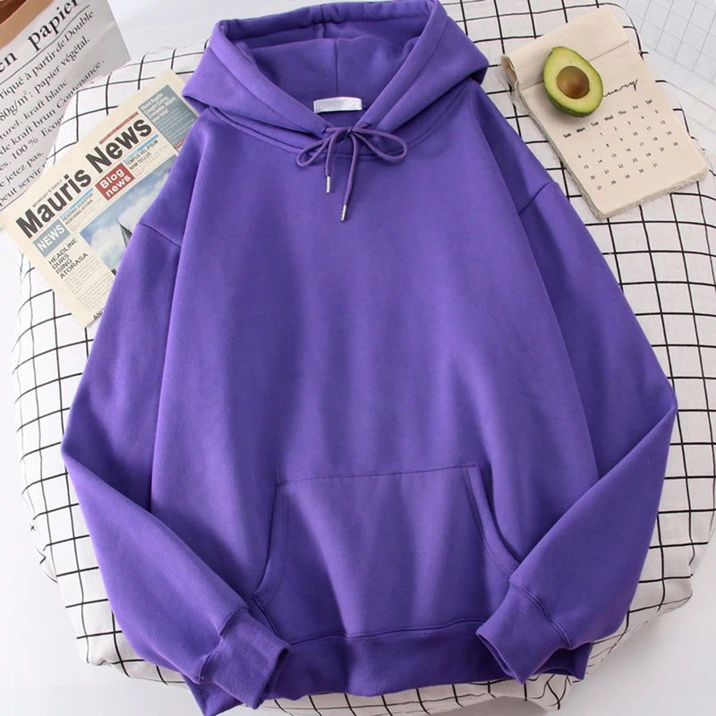 Sweat à Capuche Uni Femme – Style Décontracté