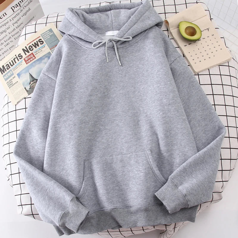 Sweat à Capuche Uni Femme – Style Décontracté
